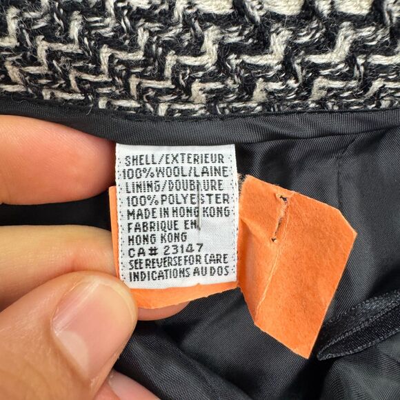 Vintage 90s Talbots Wool Wide Leg Dress Pants Trouser Womens 4 Houndstooth Tweed - Picture 6 of 13